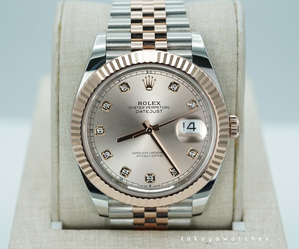 FSOT: Rolex 126331 DATEJUST 41 ROSE GOLD STEEL SUNDUST DIAMOND DIAL JUBILEE 2025 FULL SET