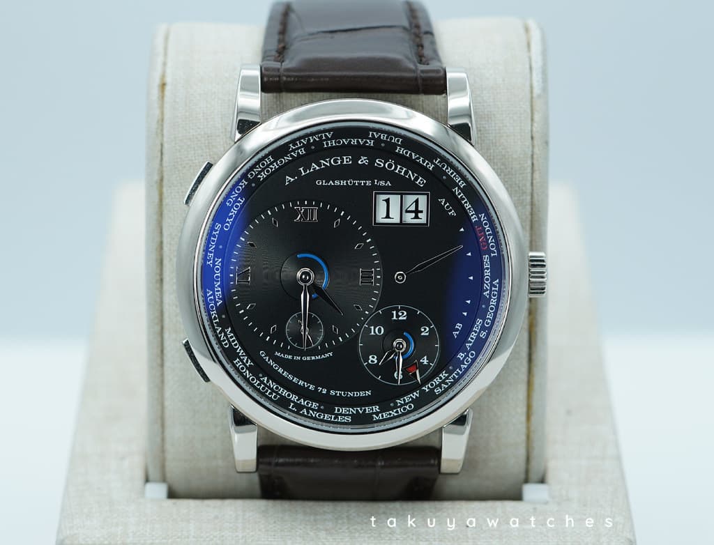 FSOT: A. Lange & Sohne LANGE 1 TIMEZONE 18K WHITE GOLD BLACK DIAL 2021 FULL SET