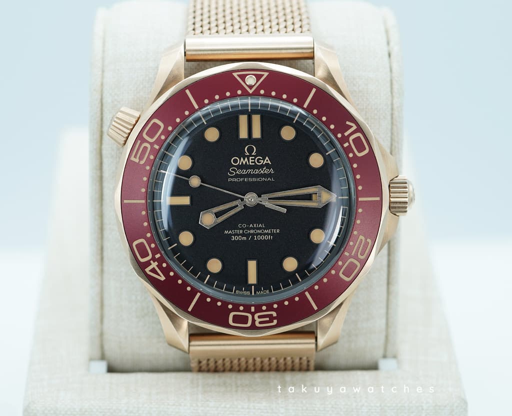 FSOT: Omega SEAMASTER DIVER 300M GOLD BRONZE BURGUNDY BEZEL 2025 MODEL FULL SET