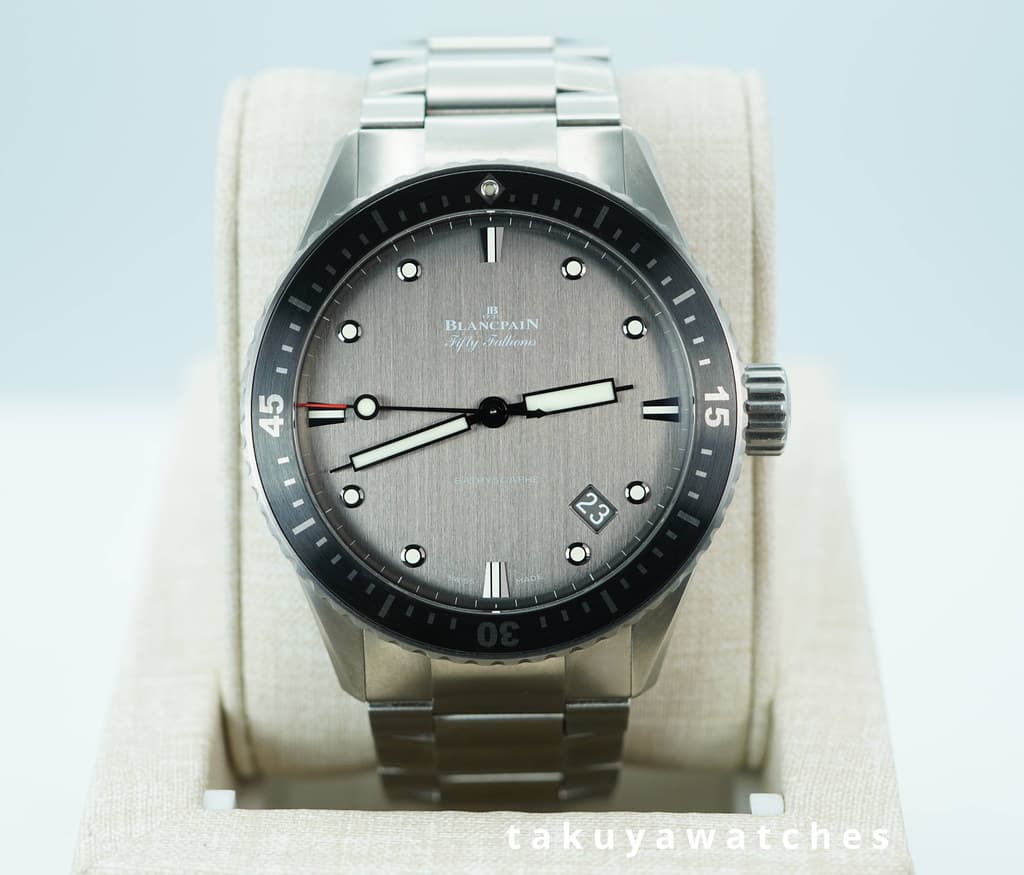 FSOT: Blancpain FIFTY FATHOMS BATHYSCAPHE GREY DIAL TITANIUM BRACELET 2023 FULL SET