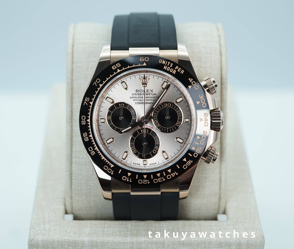 FSOT: Rolex 116515LN DAYTONA ROSE GOLD SUNDUST DIAL OYSTERFLEX 2021 WARRANTY FULL SET