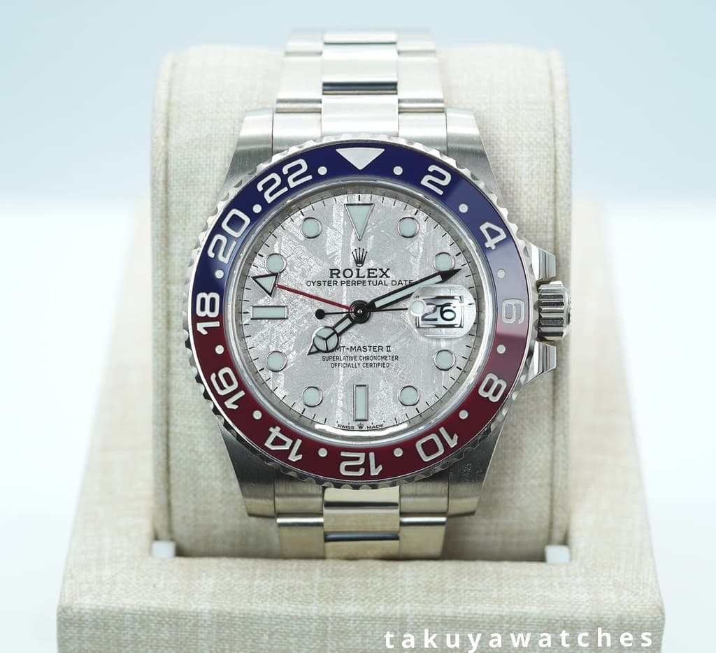 FSOT: Rolex 126719BLRO GMT MASTER 2 WHITE GOLD PEPSI METEORITE DIAL 2021 FULL SET