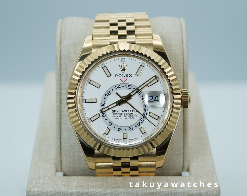 FSOT: Rolex 336938 SKY-DWELLER 18K YELLOW GOLD WHITE DIAL JUBILEE BAND 2025 FULL SET