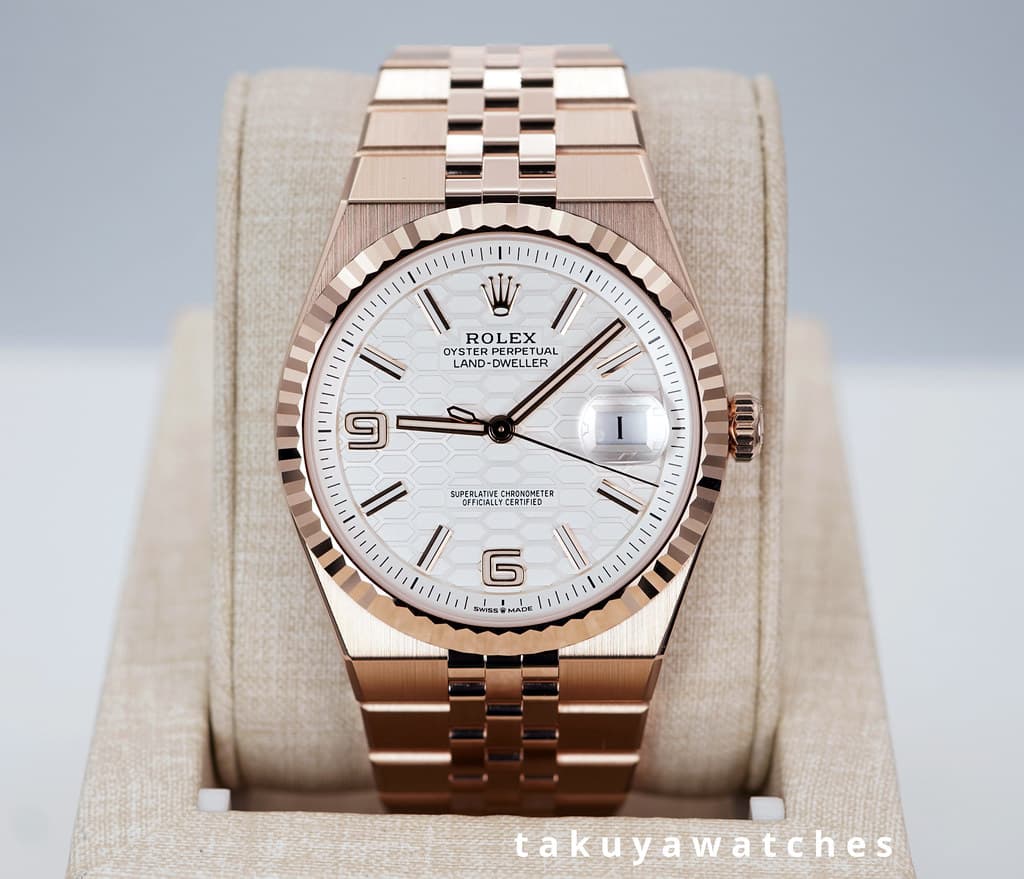 FSOT: Rolex 127335 LAND-DWELLER 40 18K ROSE GOLD WHITE DIAL NEW MODEL 2025 FULL SET