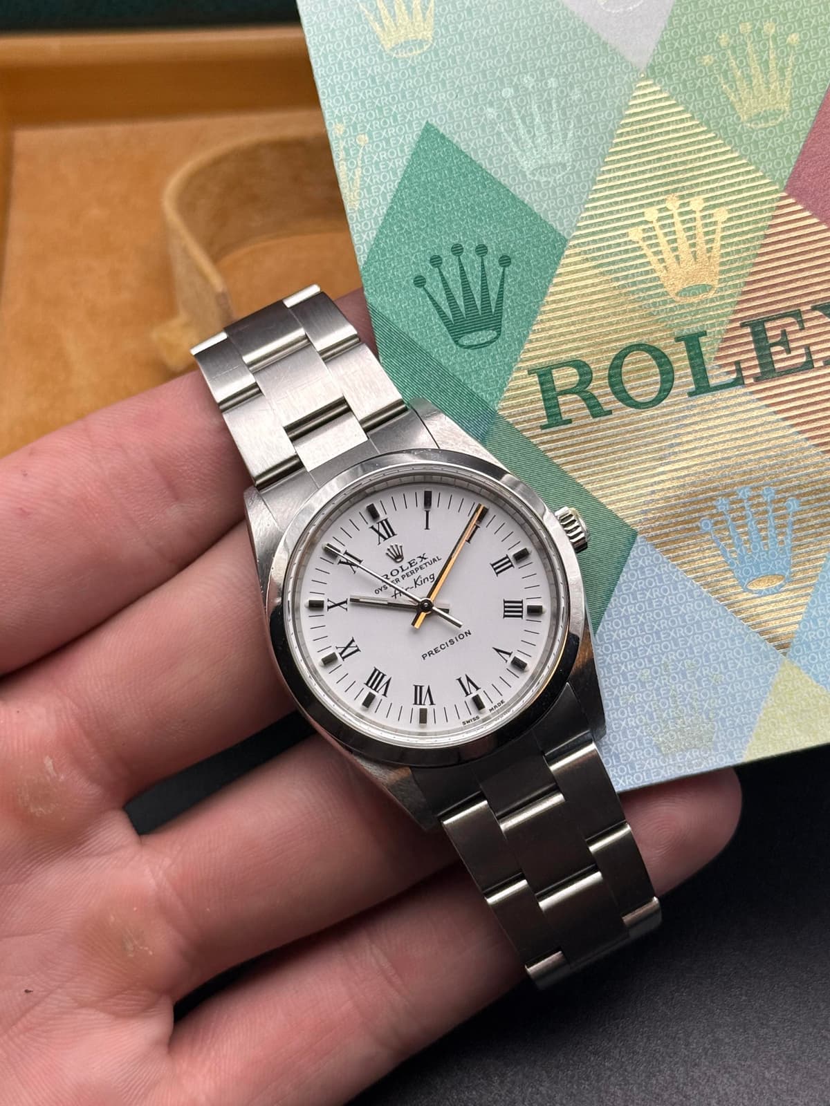 [WTS] Rolex AirKing 14000M Y Serial Box and Papers White Roman 4999 [USA]