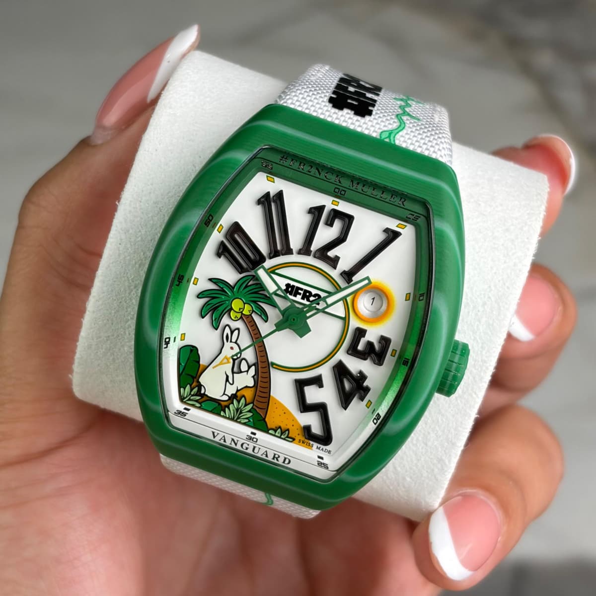 [WTS] 2025 Franck Muller Vanguard FR2 Beach "Green Rabbit" V41SCDTBEACHFR2VEGF1 — Like New Condition, Box & Papers