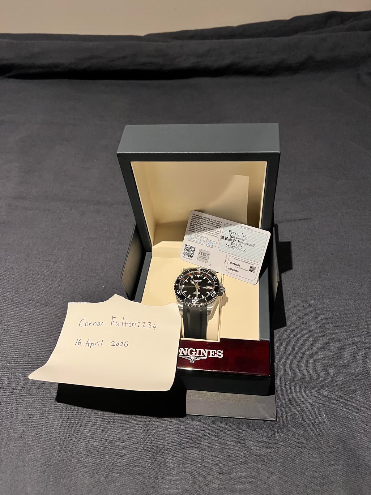 [WTS] Longines HydroConquest GMT - Unworn, Full Set, Black Dial 41mm. The watch is in completely unworn condition and comes as a full set including box, papers, and all original accessories. Price:1700. UK-based. Happy to ship or meet depending on location. Dm if interested