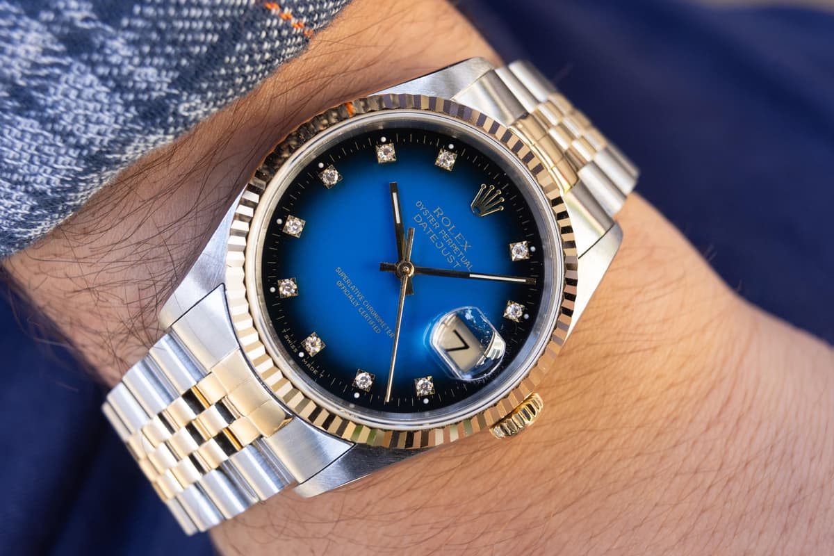 [WTS] 1990 Rolex Datejust Ref. 16233G | Blue Vignette Diamond Dial