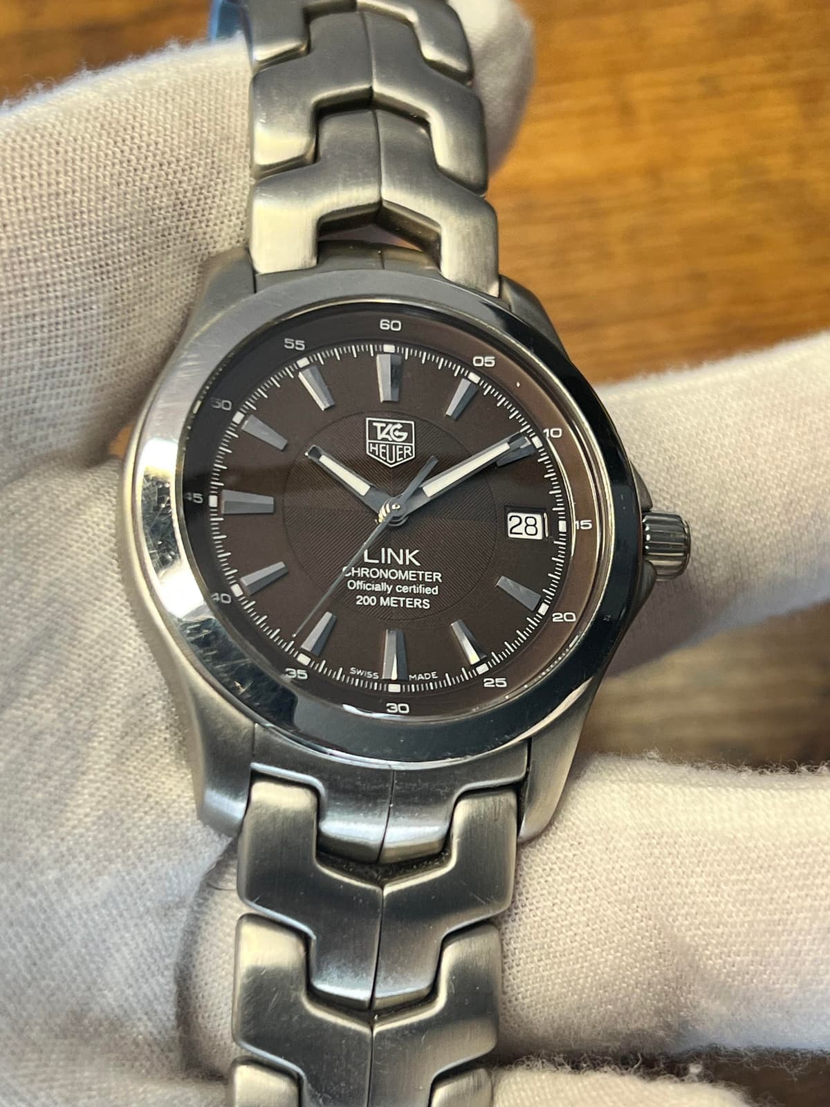 [WTS] TAG HEUER Link WJF211A 39mm Rare Brown Dial Box And Papers Recently Serviced