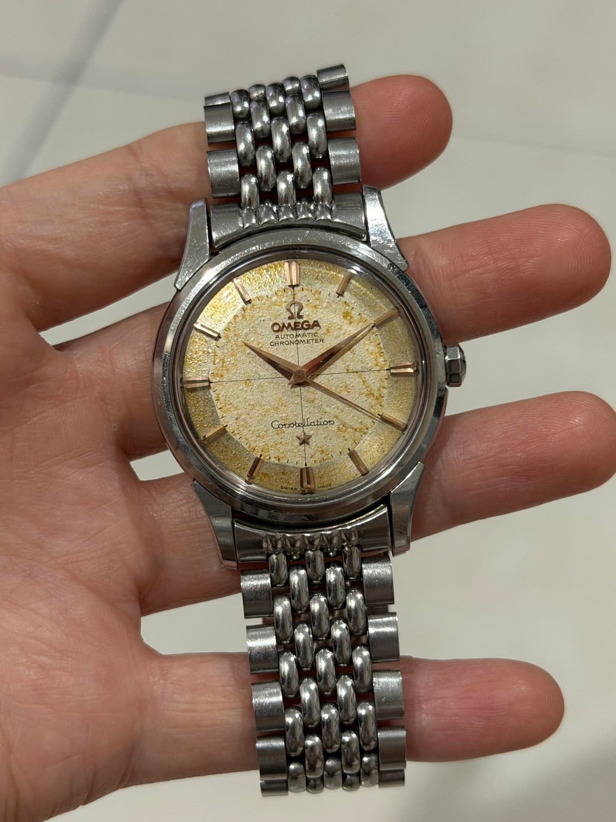 [WTS] REDUCED 1959 Omega Constellation Pie Pan ref. 14381 patina dial with original bracelet!! Serviced! - $1799 shipped only!!