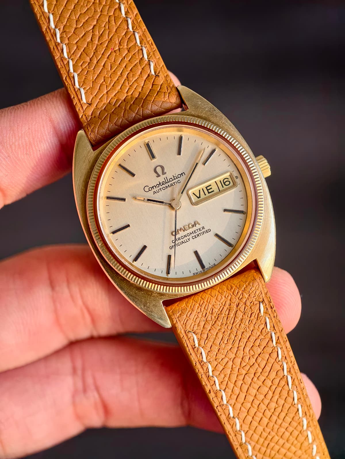 [WTS] Omega Constellation 168.0057 — 14K Gold Bezel, Day-Date, Cal.1021 Fresh Service — $1300 Shipped (Tariff Covered)