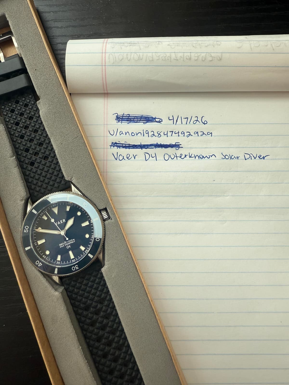 [WTS] Vaer D4 Outerknown Solar Diver Limited Edition - $425 shipped