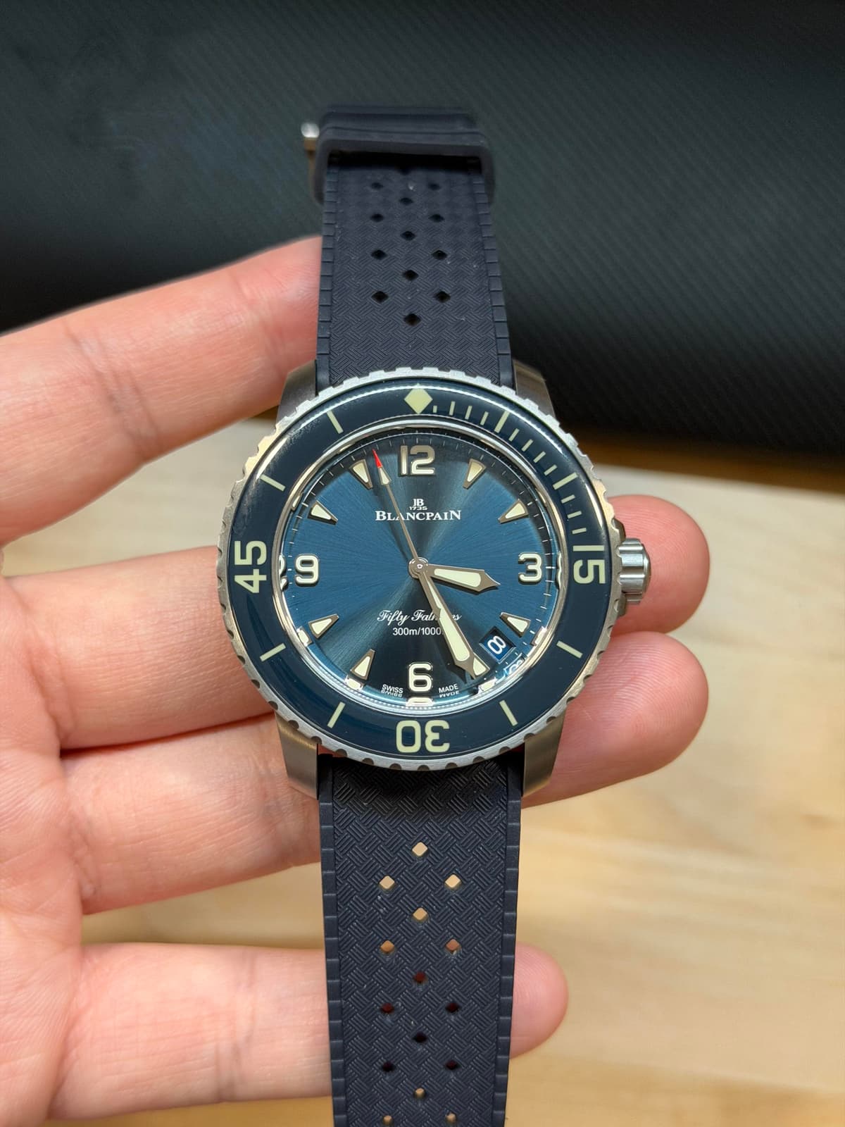 [WTS] Blancpain Fifty Fathoms Titanium 42.3mm 5010 12B40 O52A – 2024 – Blue Dial – Excellent Condition Full Set + Extra Strap
