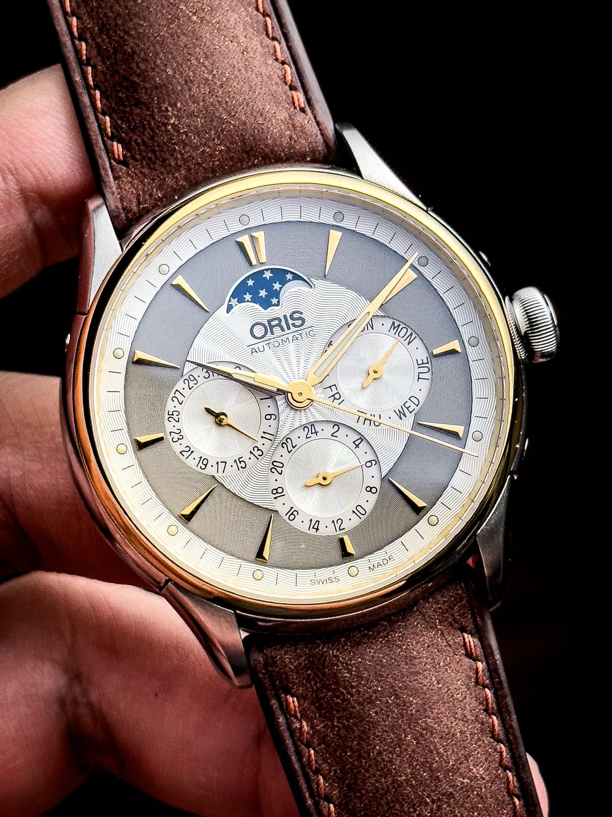 [WTS] Discontinued Demi Gold Oris Artelier Complication Moonphase 7592 40mm | Great Condition (With OEM Bracelet & Serviced) | $1025