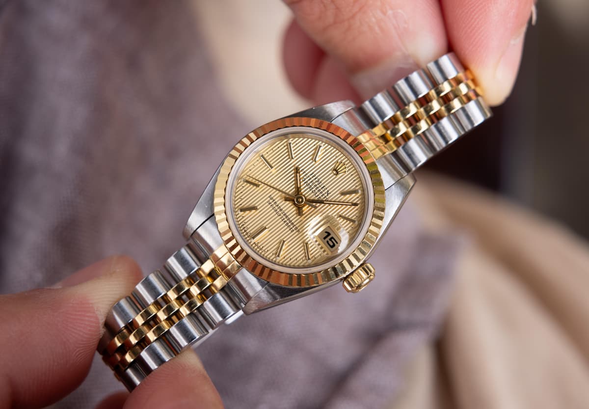 [WTS] 1996 Rolex Ladies Datejust Ref. 69173 | Champagne Tapestry Dial
