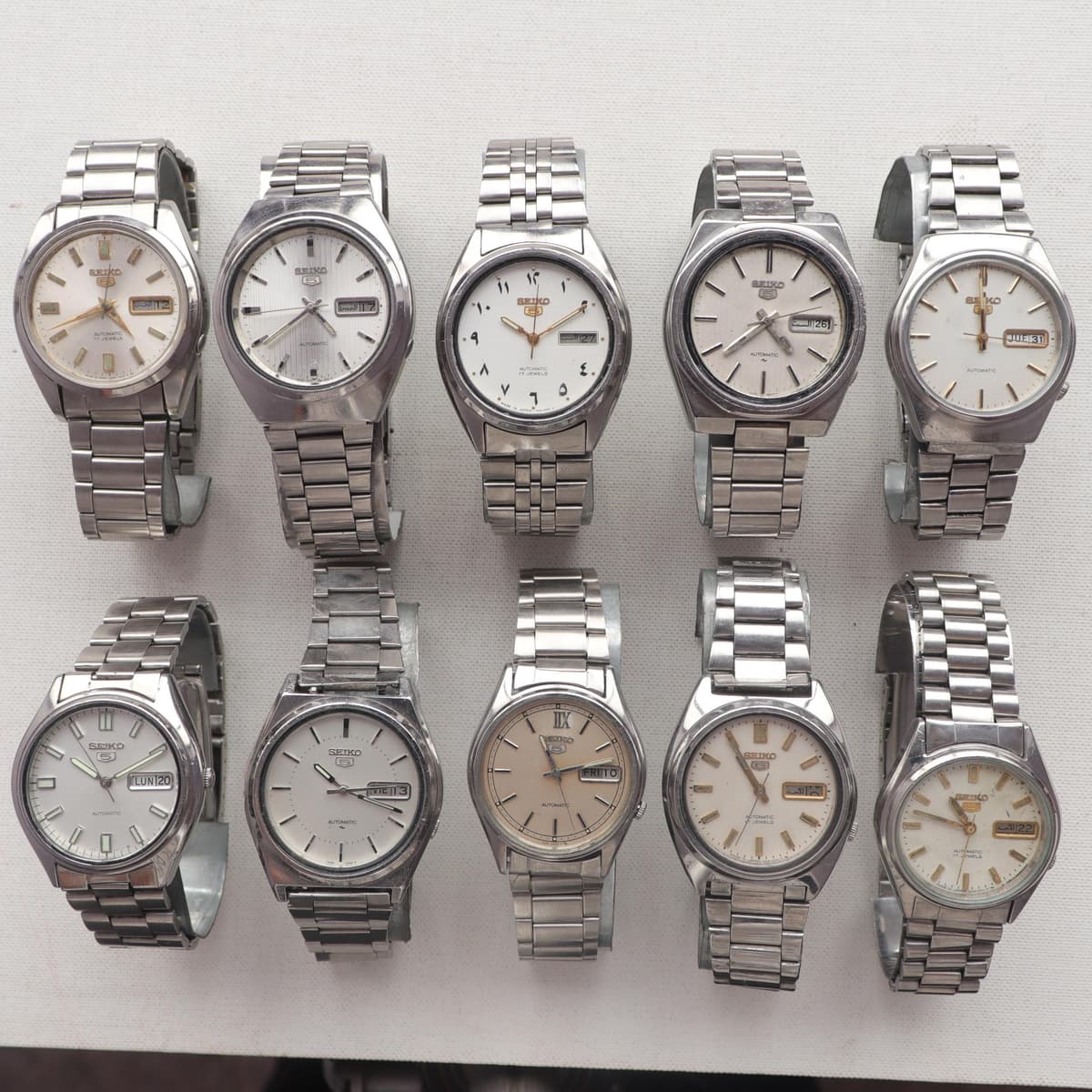[WTS] Vintage Seiko 5 Collection (10 Watches) - Classic Round Cases, Rare Arabic Numeral Dial - 100% Original Dials - Polished - Starting at $75! (30% OFF Lot)