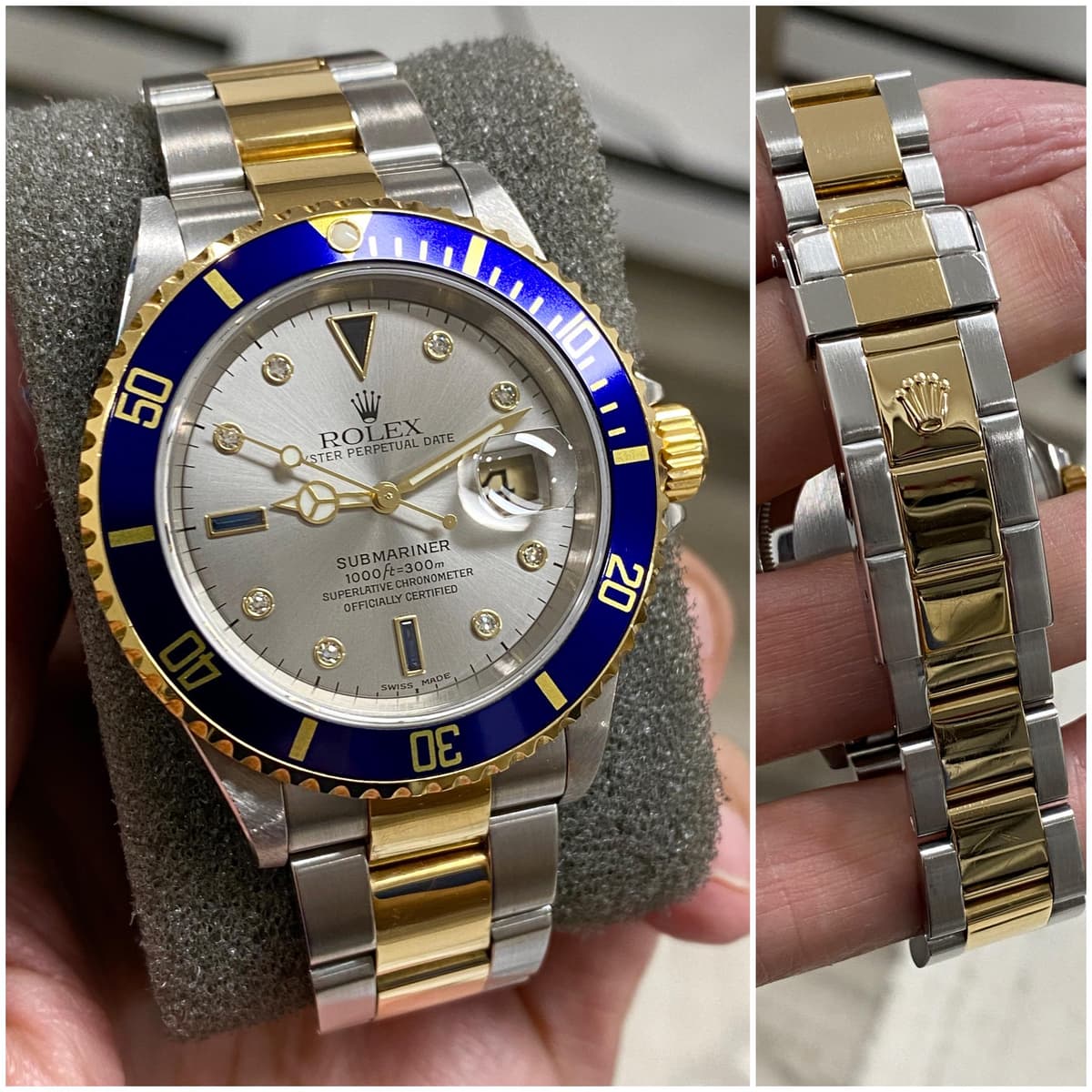 [WTS] Rolex Submariner. 16613. Serti Dial. Diamonds / Blue Sapphire. Sharp !!