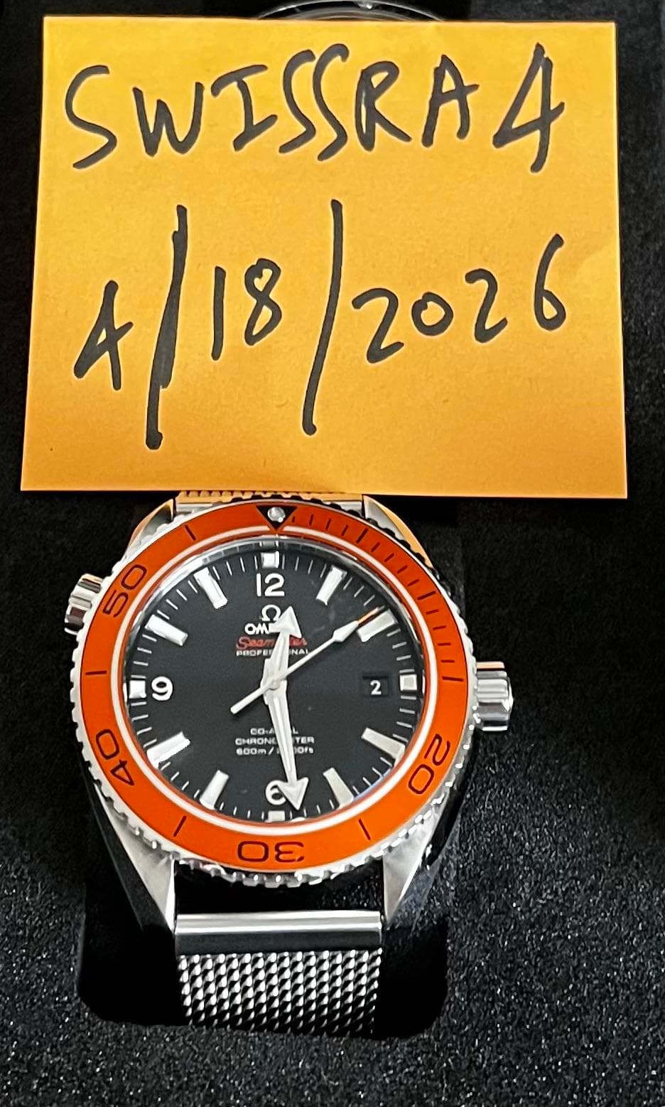 [wts] Omega Seamaster Planet Ocean 8500 Orange 45.5mm 232.32.46.21.01.003 on Omega mesh bracelet