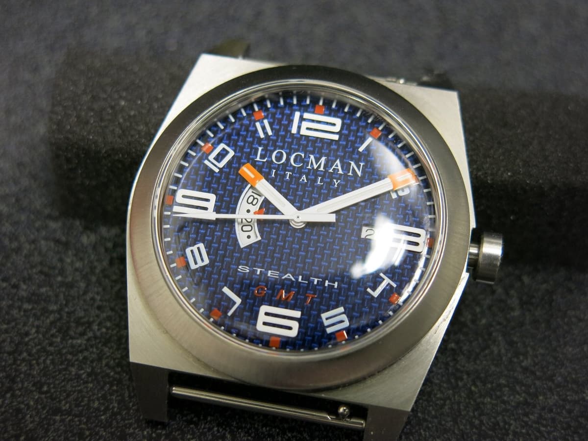Locman Titanium GMT Stealth Blue Carbon Fiber Dial with 4 straps