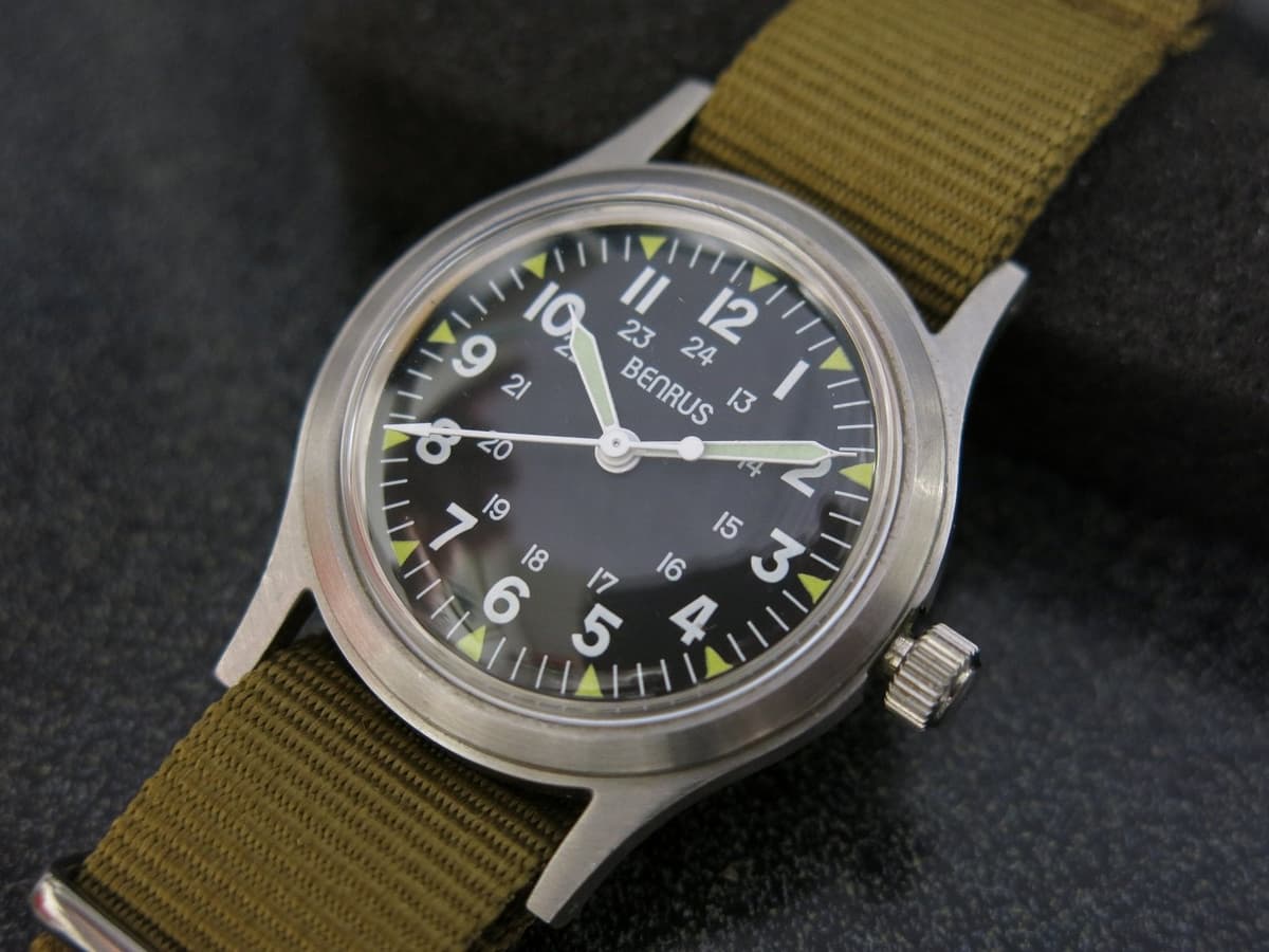 Benrus Military Field watch Swiss ETA 2801 handwind great condition