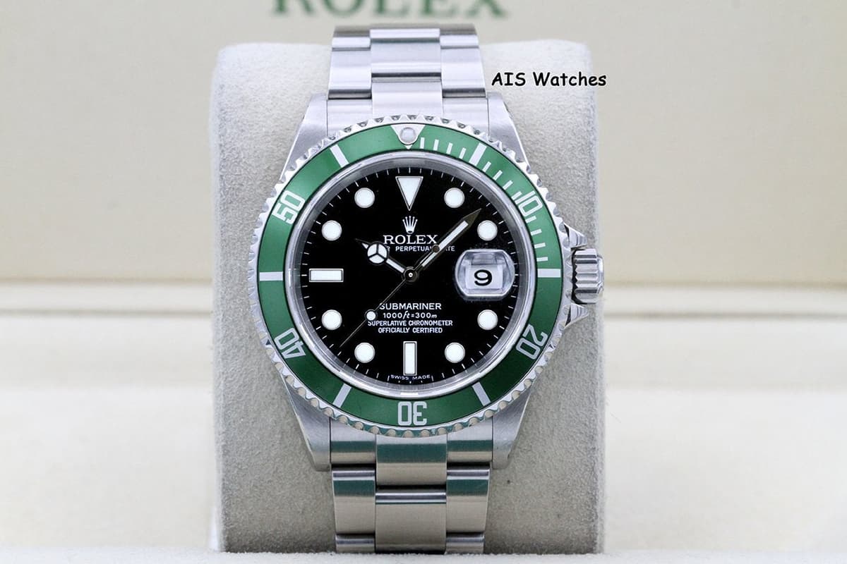 FSOT: Rolex Submariner 16610LV 50th Anniversary Kermit Z Serial RSC / Box & Papers