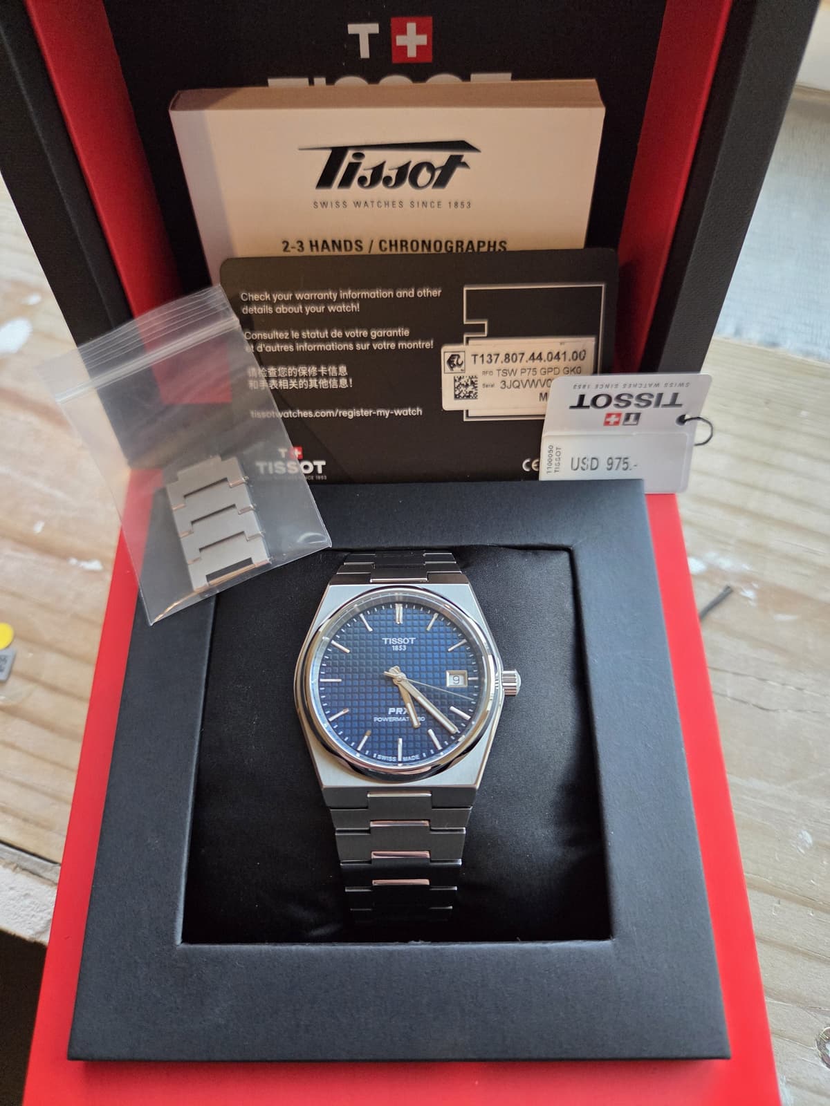 Tissot PRX 38mm titanium blue