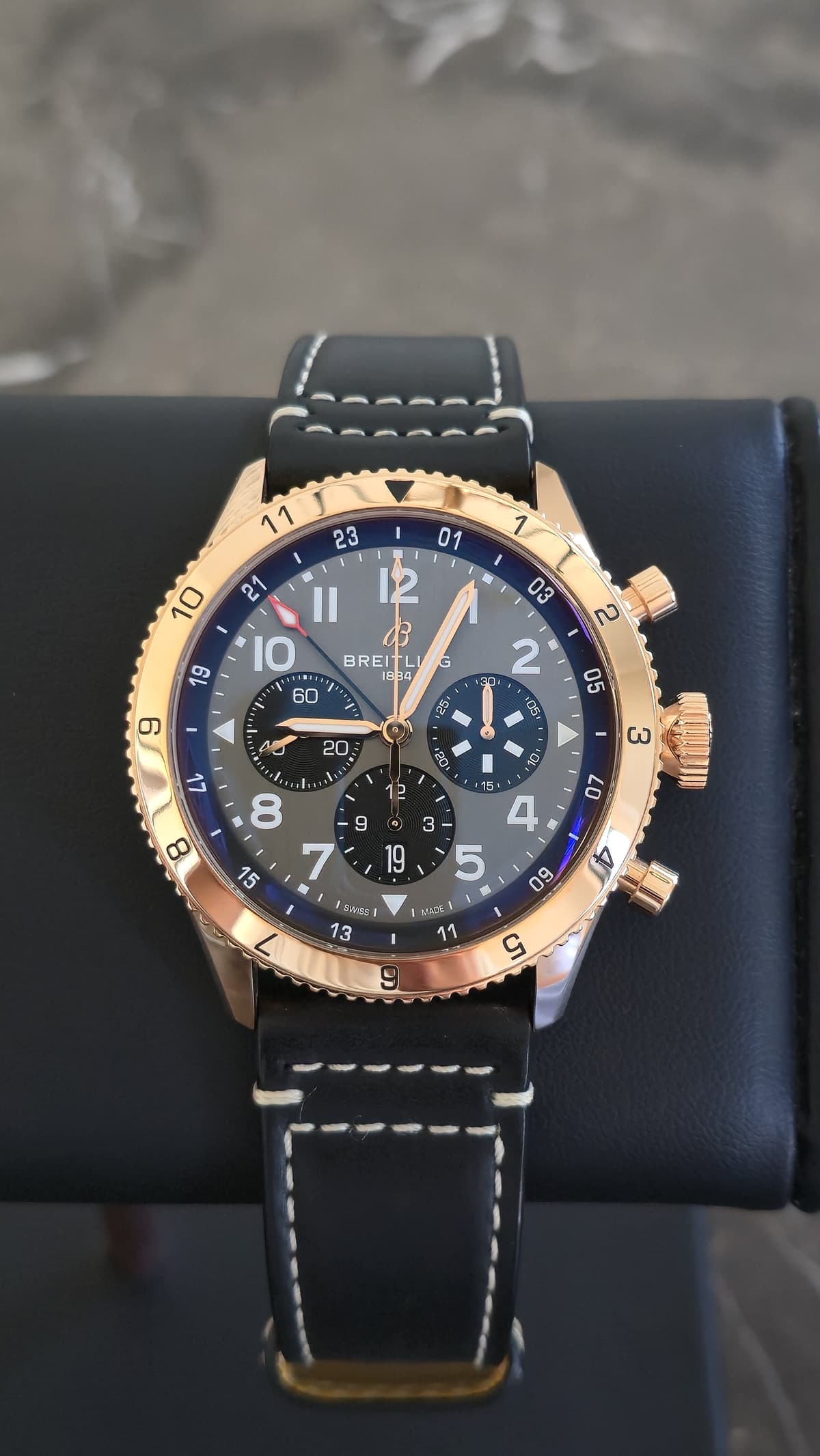 FS:  Breitling Classic AVI Super AVI B04 Chronograph GMT 46 P-51 Mustang RB04451A1B1X1, Complete
