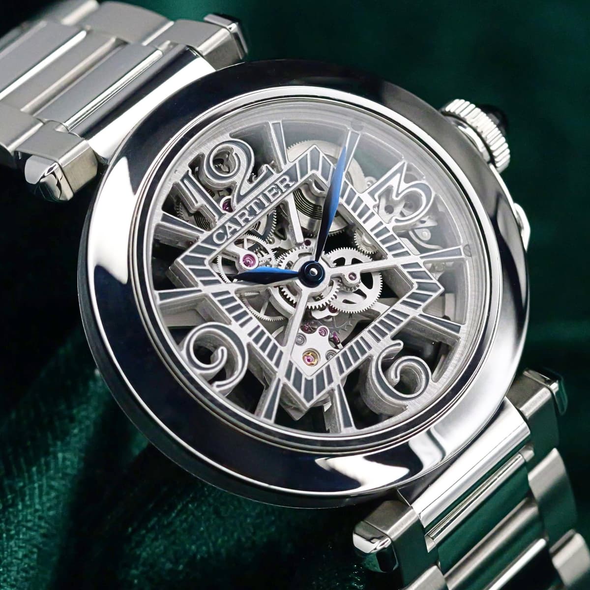FSOT: Cartier Pasha Skeleton Dial Stainless Steel 41mm MINT CONDITION COMPLETE SET WHPA0007