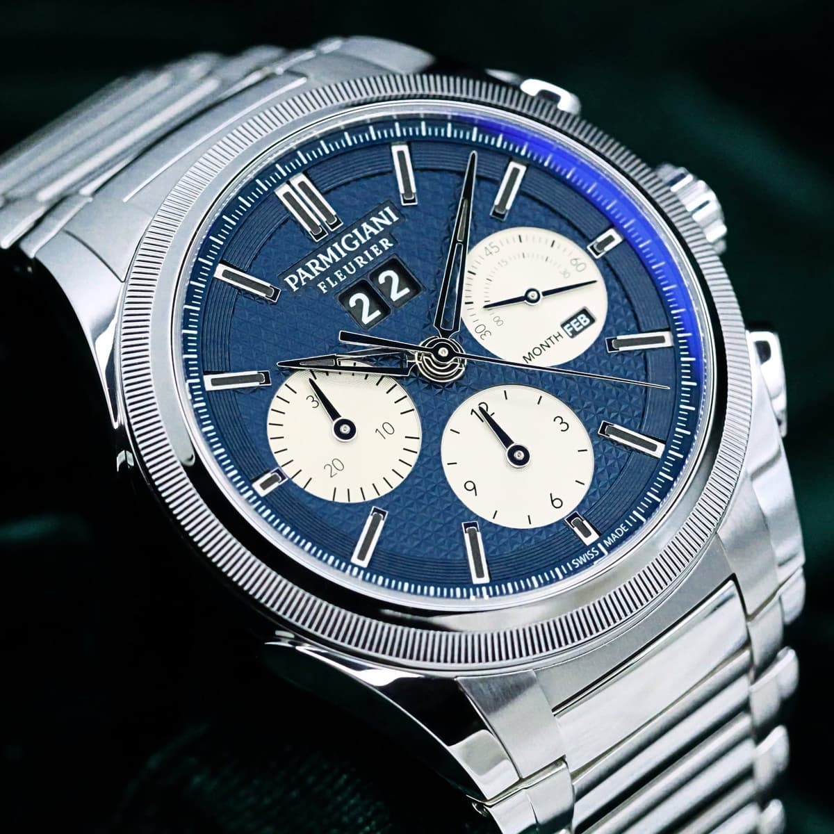 FSOT: Parmigiani Flourier Tonda GT Chronograph “Yoshida” Special Edition Blue Dial Grey Subdials Stainless Steel 42mm MINT COMPLETE SET PFS906