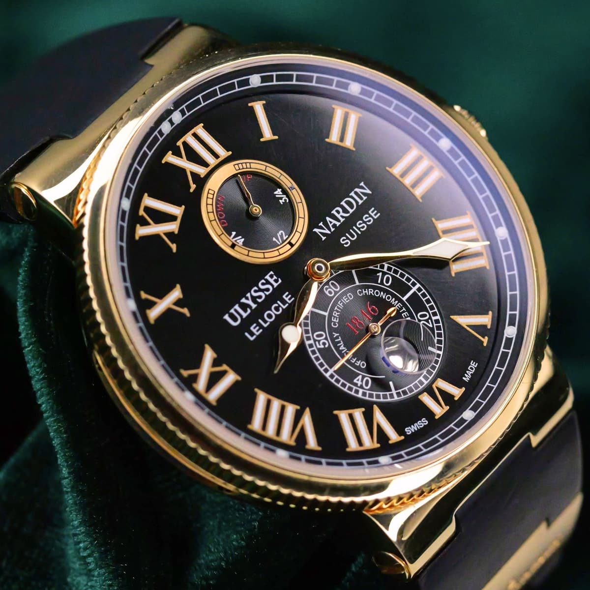 FSOT: Ulysse Nardin Maxi Marine Diver Black Dial Black Rubber Strap 18k Rose Gold 43mm MINT CONDITION COMPLETE SET 266-67/42