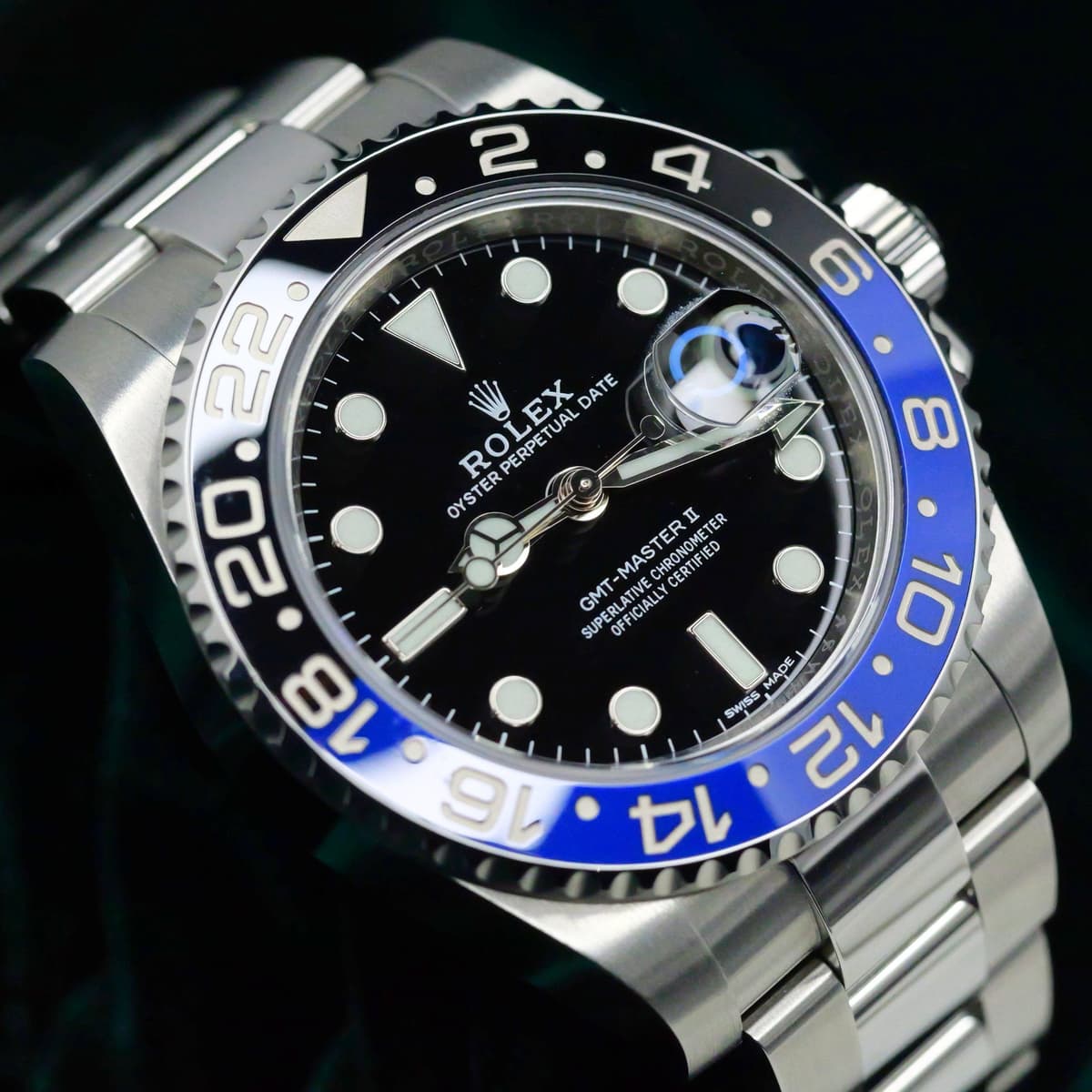 FSOT: Rolex GMT-Master II “Batman” Black Dial Blue/Black Ceramic Bezel Oyster Bracelet Stainless Steel 40mm MINT CONDITION COMPLETE SET 116710BLNR