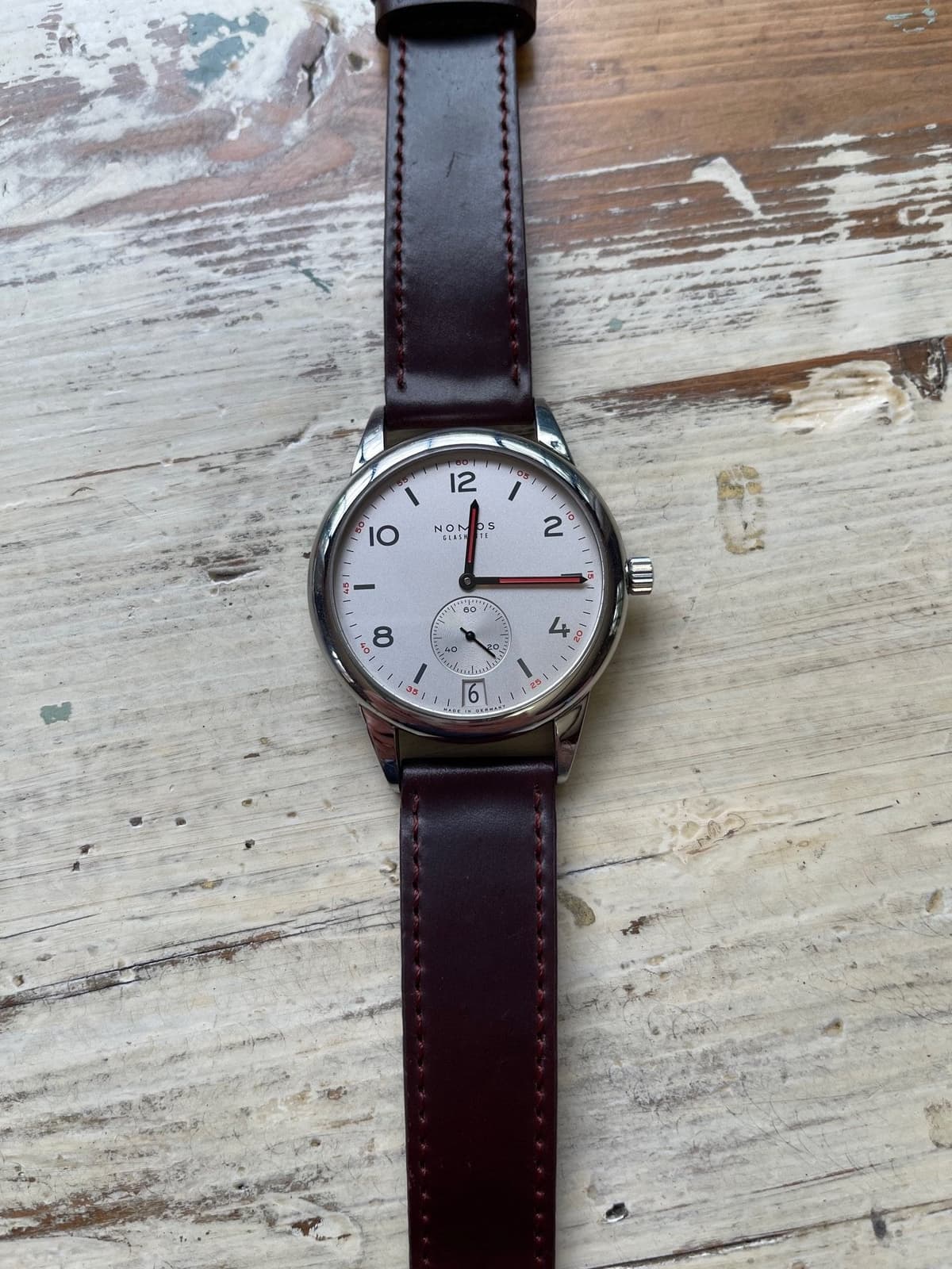 [Price Drop] Nomos Glashütte Club Automat Datum ref 771 - 41.5mm, now rare. Complete with box, papers, original Nomos strap.