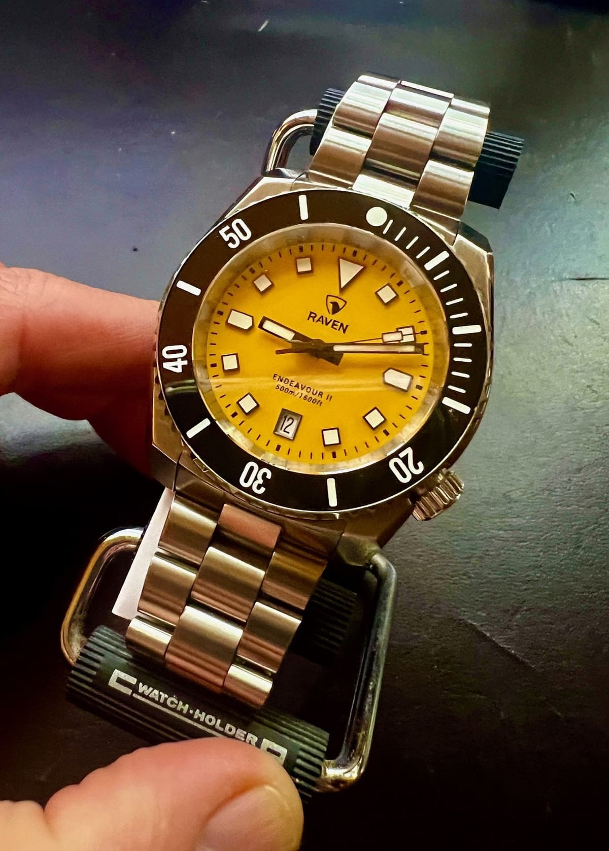 Raven Endeavour II Dive Watch in Emergency Yellow Auto 500M *Rare* Limited Edition