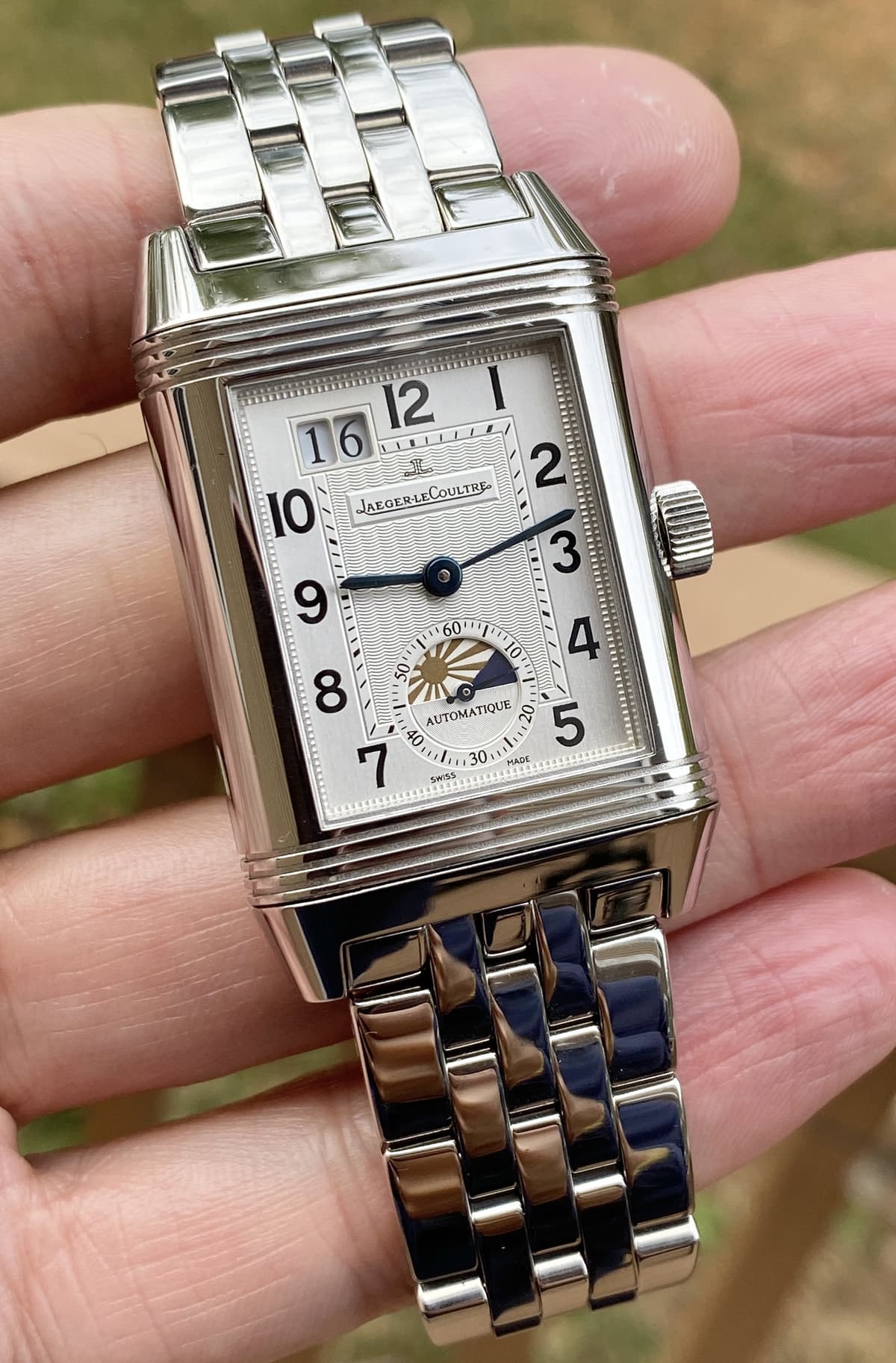 Jaeger-LeCoultre Reverso Grande GMT Day/Night Steel Leather Automatic