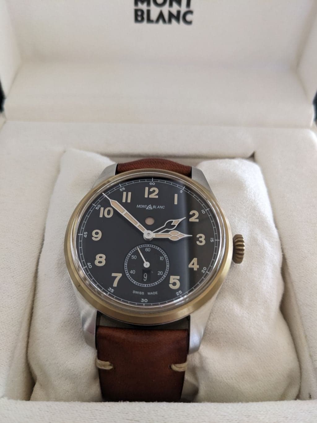 FS: LNIB Montblanc 1858 Automatic Dual Time Bronze Stainless Steel 44mm Watch