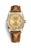 Rolex Day-Date 36 Yellow Gold Fluted / Strap / Champagne Diamonds
