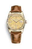 Rolex Day-Date 36 Yellow Gold Fluted / Strap / Champagne Computer
