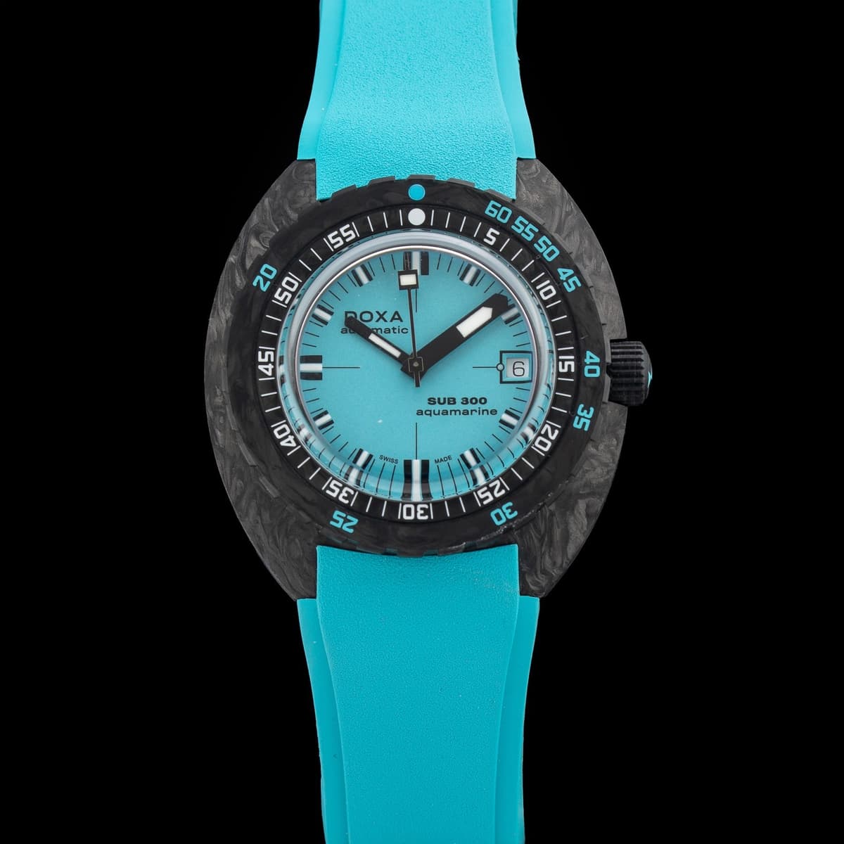 FS: DOXA Sub 300 Carbon Aquamarine 822.70.241.25 on Strap