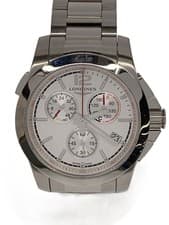 LONGINES Conquest L3.701.4 White Dial Stainless Classic Watch Excellent JAPAN