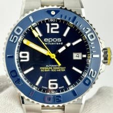 Epos Supportive Diver 3441 Automatic Working Men's Watch from Japan Used Rare