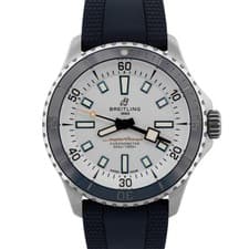 PAPERS Breitling SuperOcean 42mm White Steel Automatic Watch A17375 Watch BOX