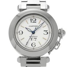 Cartier Pasha C Big Date W31044M7 Unisex White Stainless Steel Automatic #W2381