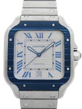 Cartier Santos du Watch Large Model WSSA0047 H47xW37mm Silver Box Card #T071