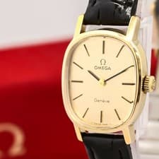 Vintage 1975 *MINT w/Case* OMEGA Geneve Cal.625 Manual Winding Gold 22mm Women's
