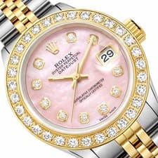 26mm Rolex Datejust 69173 18K Gold Diamond Pink MOP Dial Steel Woman's Watch