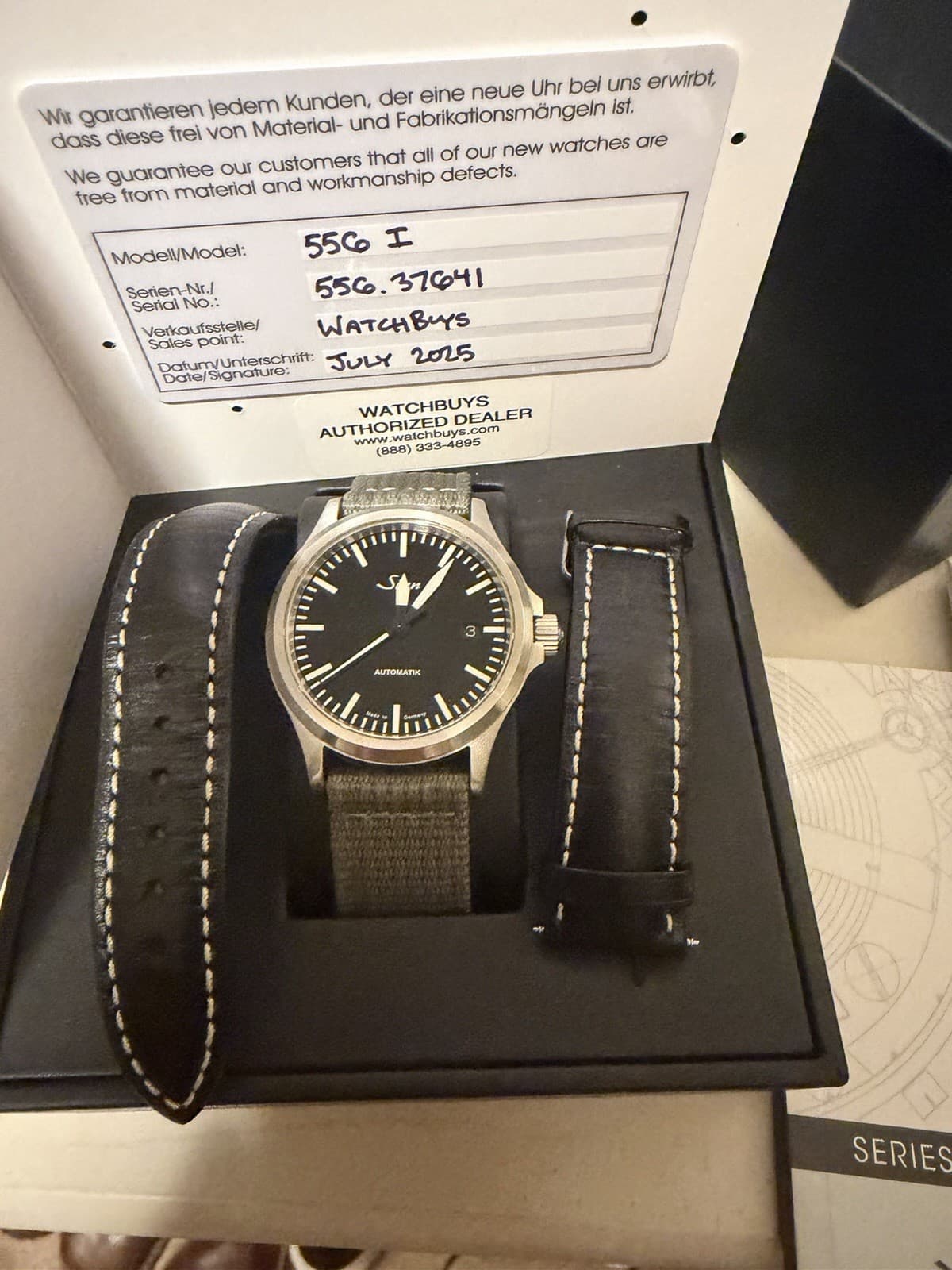 Sinn 556i Watch,Sinn Leather Strap And Sinn Olive Cloth Strap