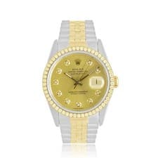 Rolex Stainless Steel and 18k Yellow Gold Datejust 36mm - Custom Diamond Dial