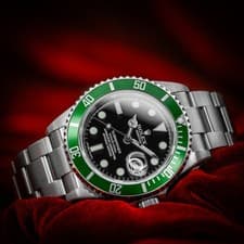 Rolex Submariner Date 16610LV Kermit Stainless Steel Black Dial 40mm Ultra Rare