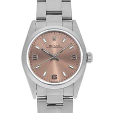 ROLEX Oyster perpetual 77080 pink 369 white bar A Number second hand Boys (U...