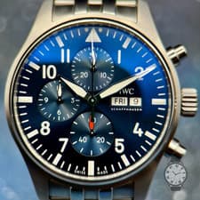 IWC Pilot's Watch Chronograph Blue Dial 43mm IW378004 2023 Warranty til 2031